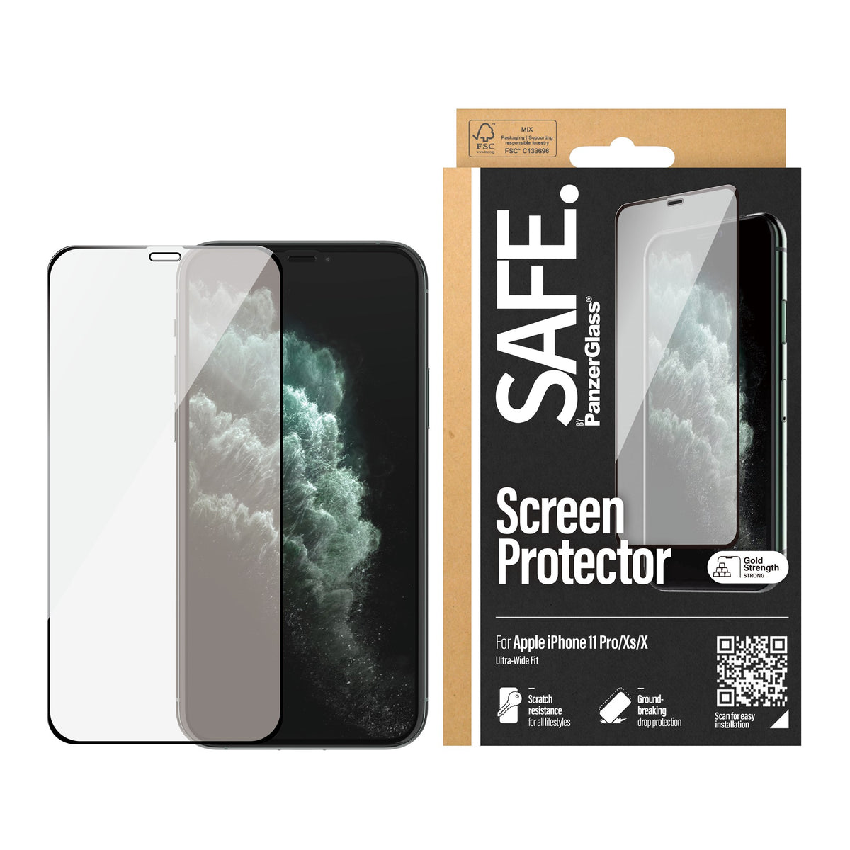 SAFE. by PanzerGlass® Screen Protector Apple iPhone X | Xs | 11 Pro | Edge-to-Edge 2