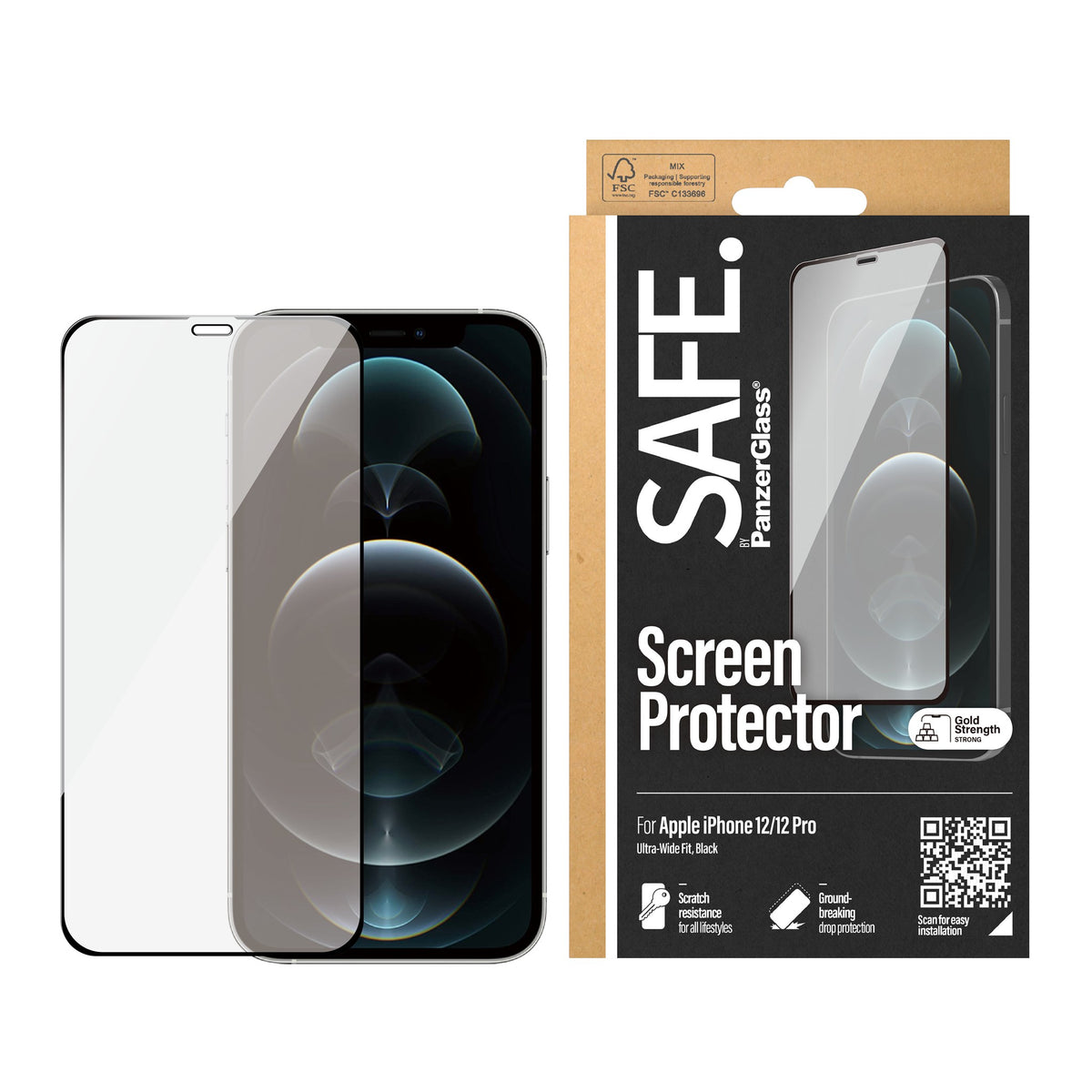 SAFE. by PanzerGlass® Screen Protector Apple iPhone 12 | 12 Pro | Edge-to-Edge 2