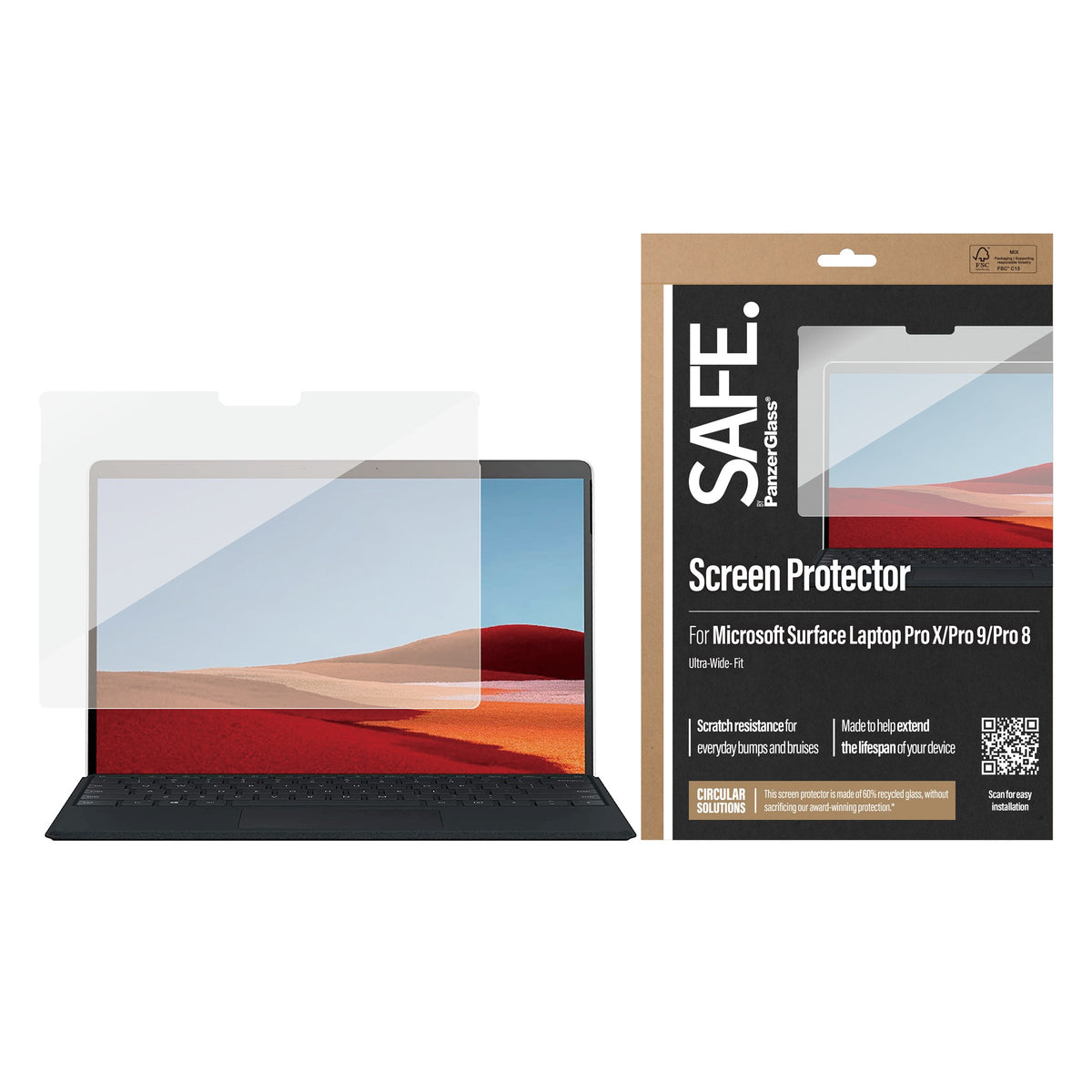SAFE. by PanzerGlass® Microsoft Surface Pro X | Screen Protector Glass 2