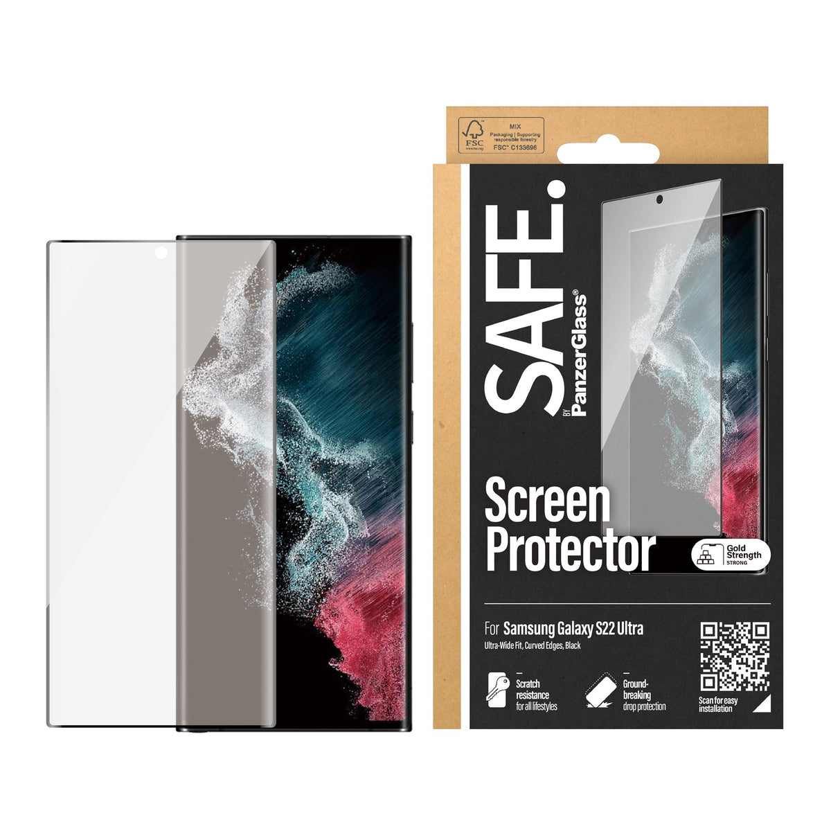 SAFE. by PanzerGlass® Screen Protector Samsung Galaxy S22 Ultra 2