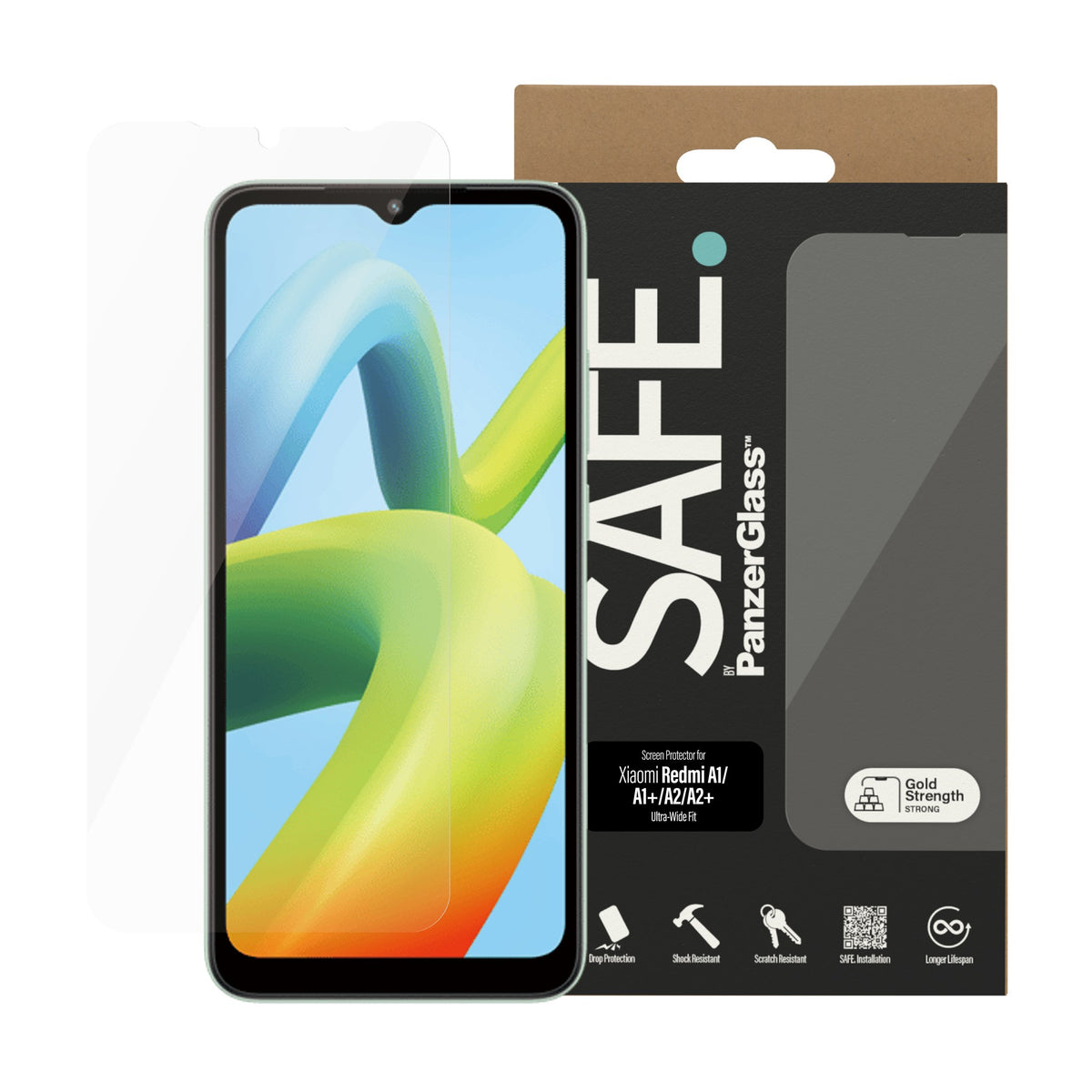 SAFE. by PanzerGlass® Screen Protector Xiaomi Redmi A1 | A1+ | A2 | A2+ | Ultra-Wide Fit 2