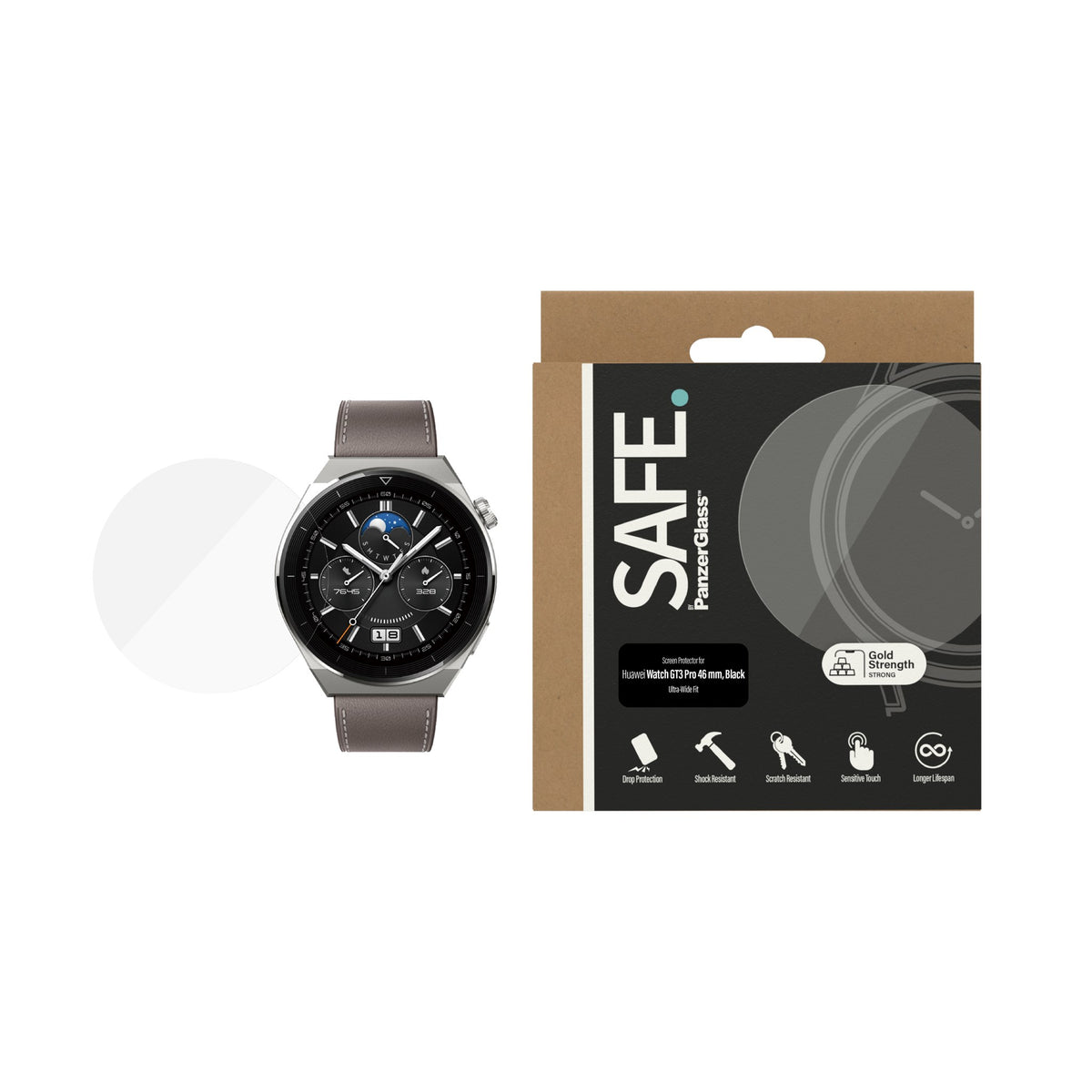 SAFE. by PanzerGlass® Screen Protector  Huawei Watch GT 3 Pro 46mm | Black 2