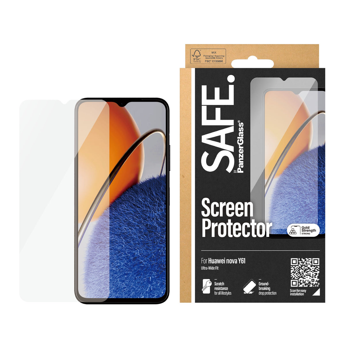 SAFE. by PanzerGlass® Screen Protector Huawei Nova Y61 | Ultra-Wide Fit 2