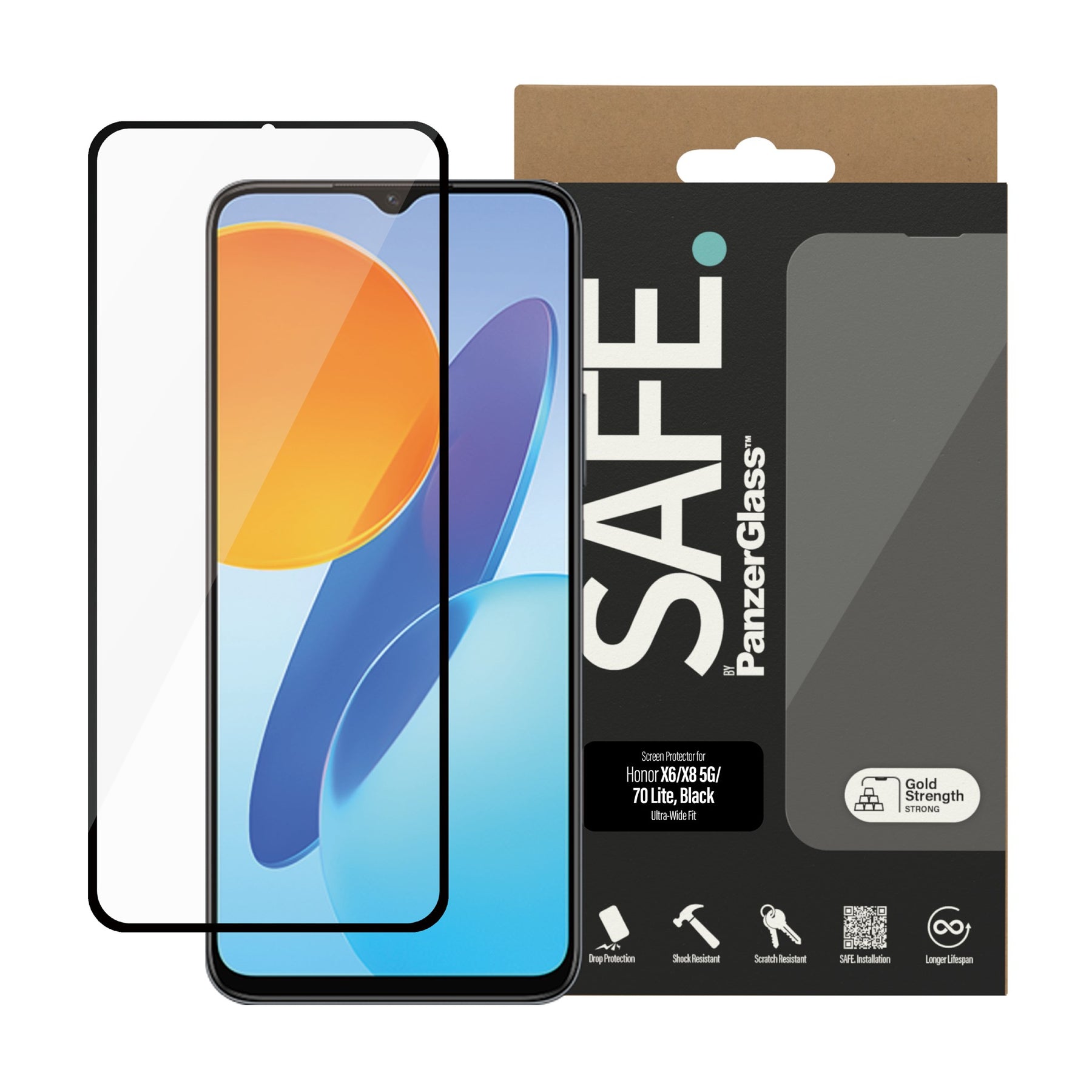 SAFE. by PanzerGlass™ Screen Protector Honor X6 | X8 5G | 70 Lite | Ultra-Wide Fit 2