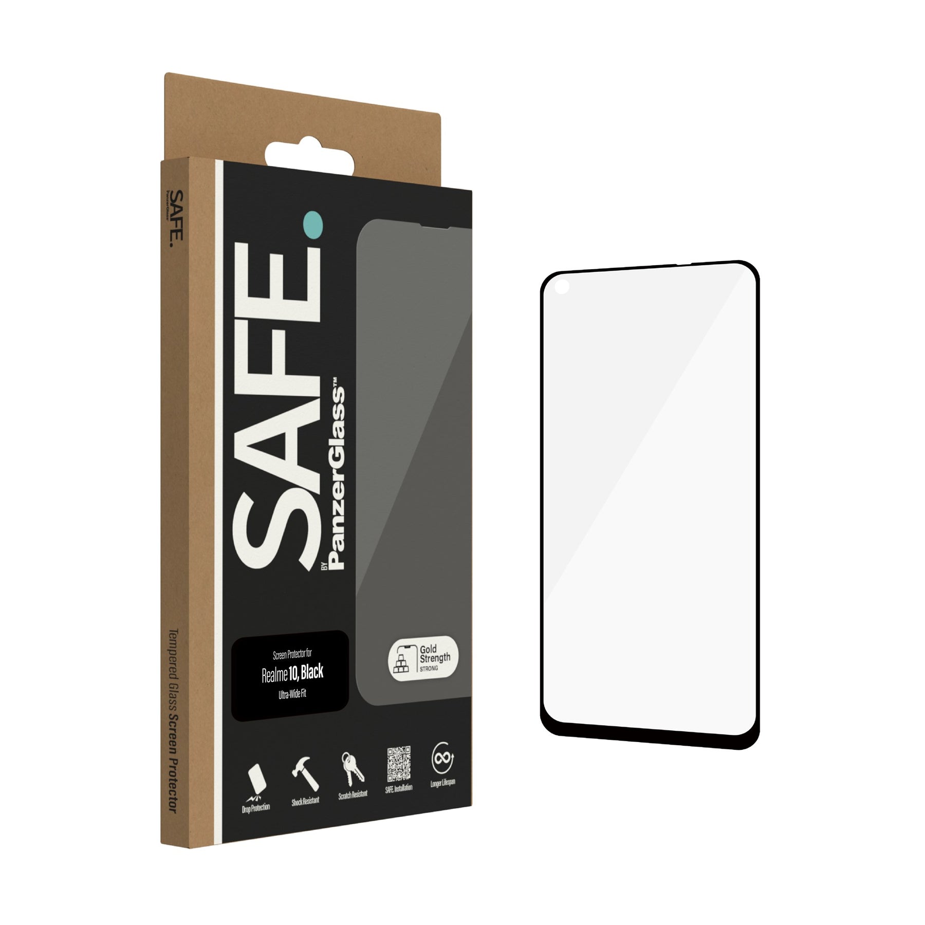 SAFE. by PanzerGlass® Screen Protector Realme 10 | Ultra-Wide Fit 3