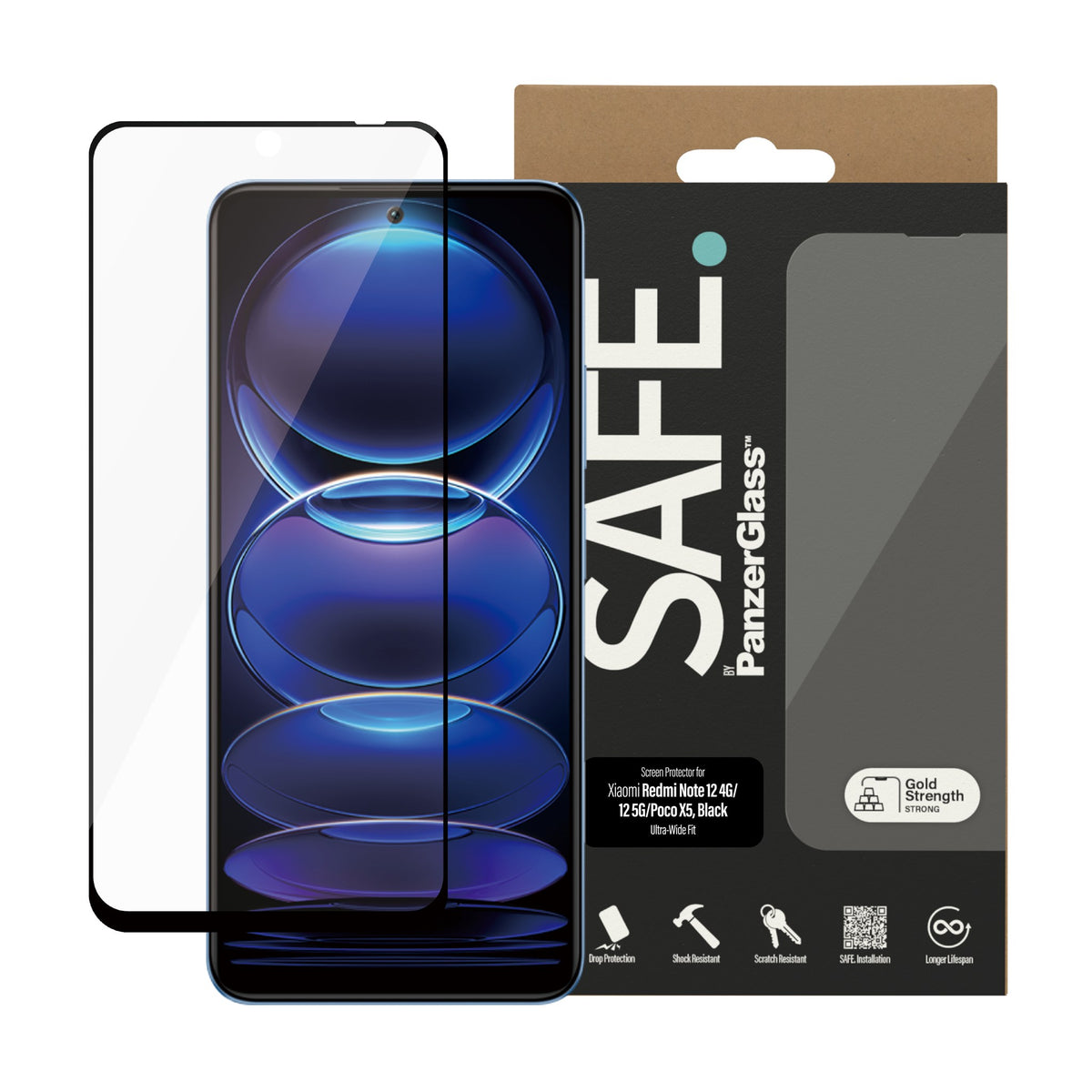 SAFE. by PanzerGlass® Screen Protector Xiaomi Redmi Note 12 5G | 12 4G | Poco X5 | Ultra-Wide Fit 2
