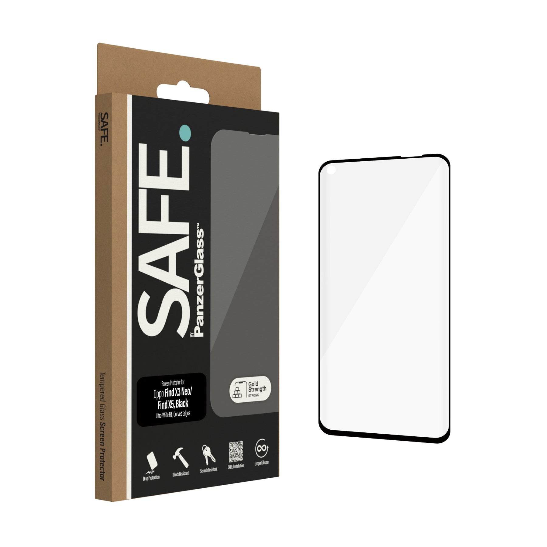 SAFE. by PanzerGlass™ Screen Protector Oppo Find X3 Neo | Find X5 | Ultra-Wide Fit 3